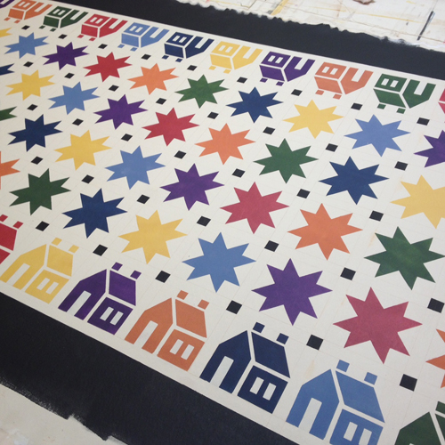 House n Star Floorcloth